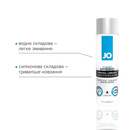 Густа змазка водно-силіконова System JO Classic Hybrid (120 мл) без парабенів, гліцерину та олій